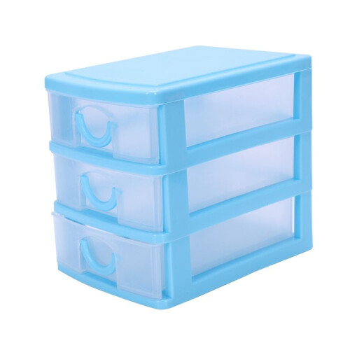 4X  Translucent Drawer Type Plastic Storage Box( 3 Layers) 2