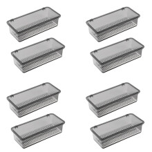 8X Flatware Tray with Lid,Utensil Storage with Lid Plastic Cutlery Tray,Cutlery Drawer Organizer Utensil B