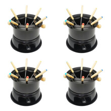 4X Chocoladefonduemakerset Multifunctionele Koolstofstaalijs Chocoladekaas Hot Pot Smeltkroes Fondueset