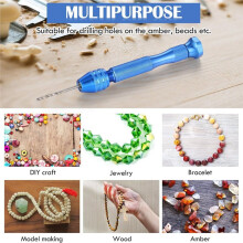 59-Teiliges Handbohrer-Set mit Metallstift-Schraubstock, Mikro-Spiralbohrern und PCB-Rotationswerkzeugen für Harz-Polymer-DIY-Projekte B