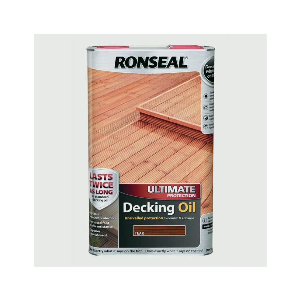 Ronseal RSLUDOT5L 5L Ultimate Protection Decking Oil - Teak