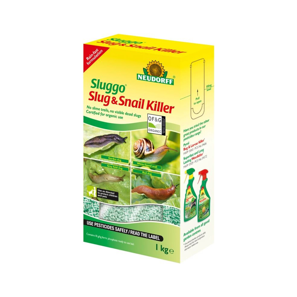 Neudorff Sluggo Slug Snail Killer 1kg Shaker Box