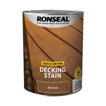 Ronseal Quick Drying Decking Stain Rich Teak 5 litre 39087