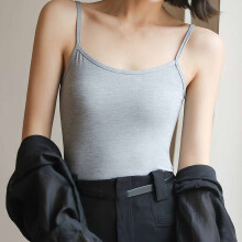 Women Slim Fit Spaghetti Strap Backless Tank Top Gray Free Size 88.2-143.3lb