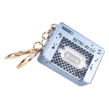 Stylish Small Radio Keychain Charm Accessory with Detailed-Blue