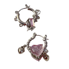 Boucles d'oreilles coeur rétro modernes portables pour les