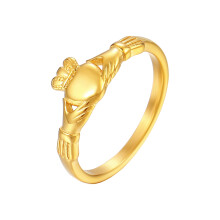 Elegant Claddagh Design Rings Representing-5 Gold-color