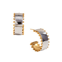 Elegant Earrings Finger Rings with Gold Bead Edge-Stud earrings