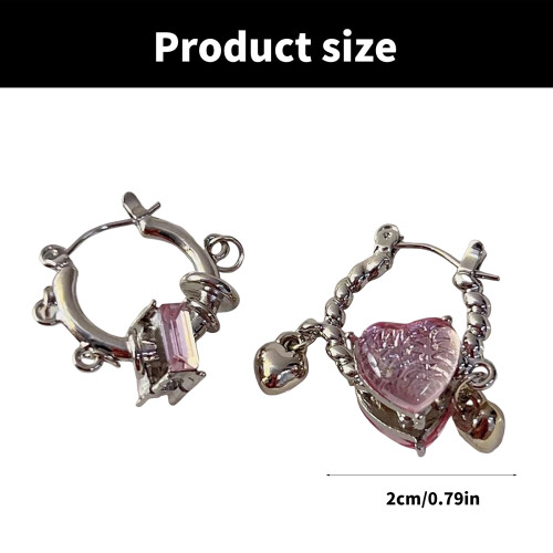 Boucles d'oreilles coeur rétro modernes portables pour les 2
