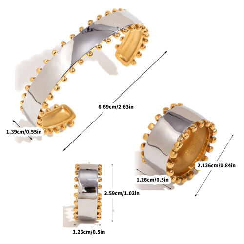 Statement Rings with Gold Bead Detailing Comfortable-Ring No. 6 1