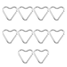 Heart Shaped Aluminum Carabiner Keychain Portable for-Silver