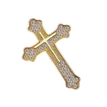 Stevige kwaliteit kruisen reversspeld broche charme-Goudkleur
