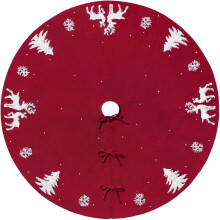 Jupe de sapin de Noël rustique, motif élan 3D, tricot torsadé avec point de croix épais pour un tissu doux et épais, cordon de serrage ajustable