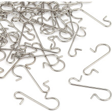 S-Shaped Ornament Hangers, Easy To Store And Reuse, 120 Pieces Silver Metal Wire Hooks, Durable Christmas Hooks For Baubles And More