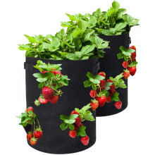 Garden Vegetable Planter, Thickened Nonwoven Reinforce Handle For Sustainable Gardening, Breathable Felt Cloth Grow Bags With Double Seam And Sturdy H