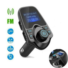 Advanced FM Transmitter, Dual Port USB Charging V5.0 Car Adapter with Auto Frequency Tuning, CVC Noise Cancellation for iPhone, Galaxy, and Bluetooth