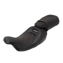 Touring Seat Leather Driver Passenger for Harley CVO Ultra Classic FLHTCUSE 2010 Black Silver