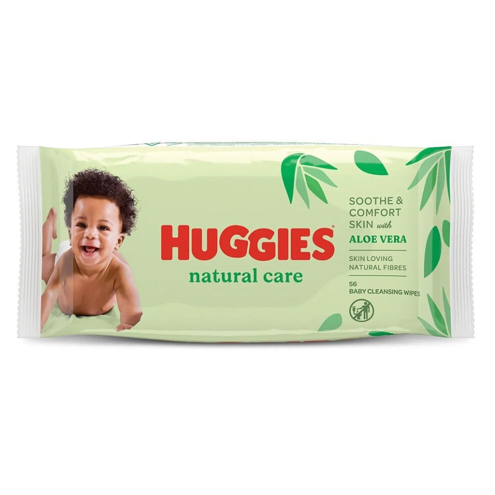Huggies Natural Care Sensitive Baby Wipes With Aloe Vera, 56-Count