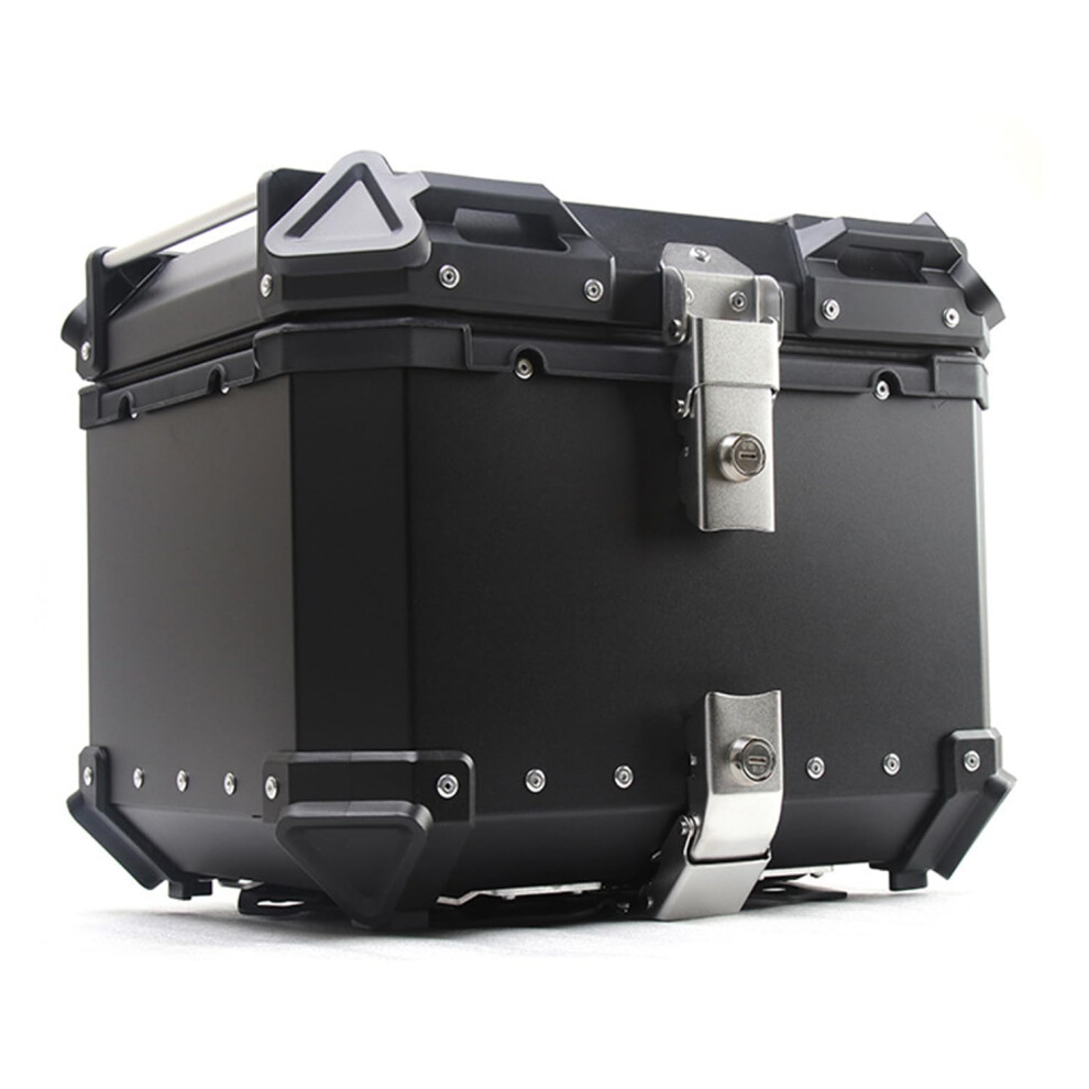 45L Waterproof Aluminum Motorcycle Case With Lock And Tail Trunk For Helmet Storage Black 9347817984149