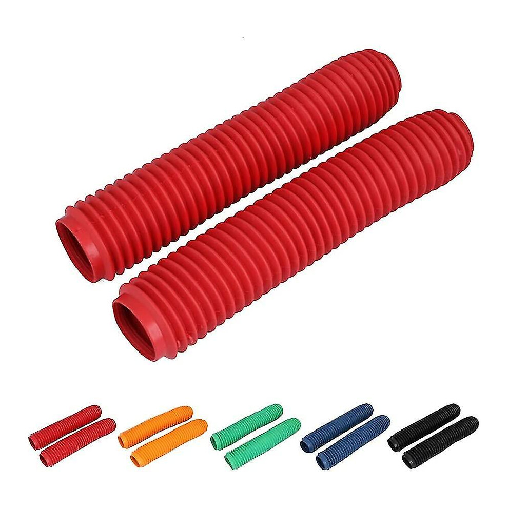 Motorcycle Front Fork Gaiters With Durable Rubber Build, Oil Leakage-Proof Dust Cover For Shock Damping System, Practical Design To Protect Inner Shoc 9088527523562