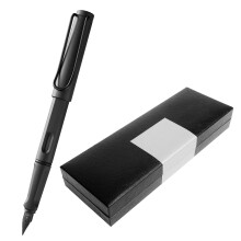 Classic Black Fountain Pen, 0.5mm Fine Nib With Box, Smooth Writing Calligraphy Pen Gift for Men, Women, Office, Business