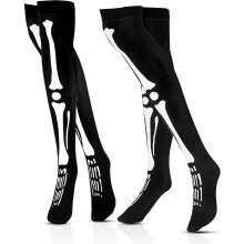 Eerie Thigh High Socks with Skeletal Print, Make Your Legs Look Long Durable Material Soft Fabric Blend Soft Slimming Effect, Spooky Goth Knee High