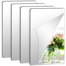 Flexible Plastic Mirror Sheets, Frameless Small Mirror for Customizable Design, Shatterproof Unbreakable for Safety, Easy to Install on Walls, 8 Pack
