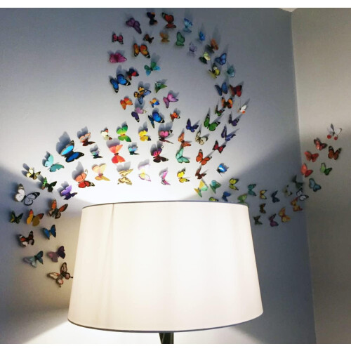 DIY Crafts Art, Αυτοκόλλητα τοίχου με πεταλούδες, Διακόσμηση δωματίου, Ευέλικτο για 2