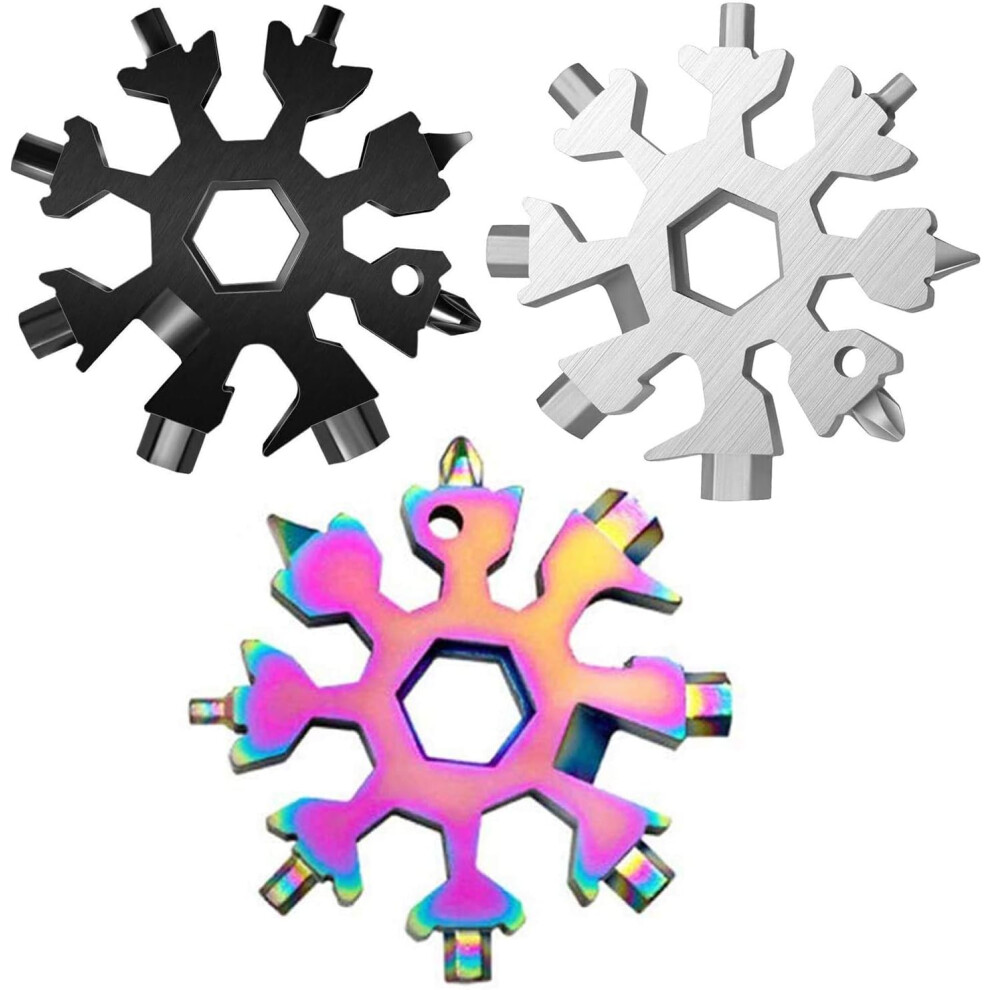 Cool Gadget For Men, Snowflake Multi-Tool, Stainless Steel, 18-In-1 Functionality, Portable Keychain Tool, Durable And Rustproof 9405630801552