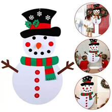 Décorations murales en feutrine, calendrier de l'Avent interactif bonhomme de neige, non toxique et sans danger pour les enfants, robuste et