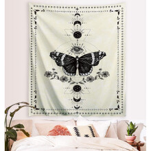 Artistic Boho Butterfly Decor, Hand-Sewn Indoor Use Rod Pocket Included, High-Quality Polyester Fabric Vivid Colors Clear Image for Bedroom Living