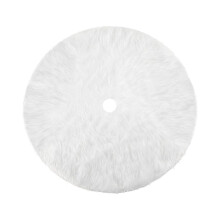 Jupe de sapin de Noël chic, tapis de Noël en fausse fourrure blanche douce et moelleuse pour un design élégant, couvre-pied pour la décoration