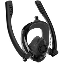 Diving Mask Full Face Snorkel With AntiFog Technology For Swimming Spearfishing And Diving Adults Kids Black 2L