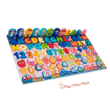 Helles Farb Holznummern- und Formpuzzle Lernspielzeug für Kleinkinder