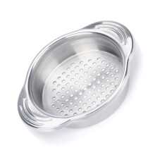 Escorredor de latas eficiente em aço inoxidável, remove óleo e água instantaneamente, alças com design ergonômico para uma pegada segura, pode
