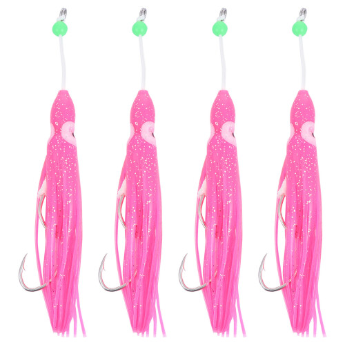 4Stk PVC Squid Skirts Angelköder Pink Bionic Fischköder Zum Angeln