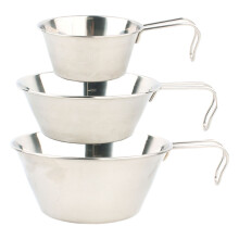 3Stk Bbq Outdoor Bowls Faltbar Silber Camping Zubehör