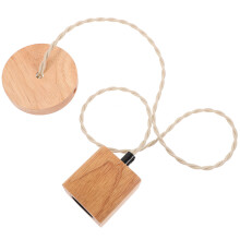 2Stk Pendelleuchte Holz Lampensockel E27 Lampenhalter Khaki