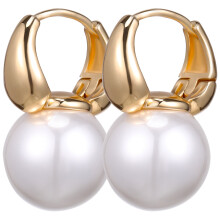 5Paare Damen Minimalistische Perlenohrringe Goldfarbene Creolen