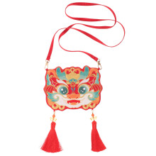 5Stk Traditions-Drachen Bestickte Crossbody Rot Für Damen