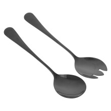 5Sets Ergonomisches Salatbesteck Aus Schwarz Für Salat