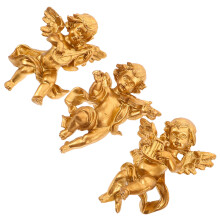9Stk Resin Cherub Gold - Nordic Wandkunst, Vintage Hängend
