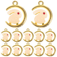 60Stk Metal Kaninchen Anhänger Schmuck DIY Handwerkszubehör