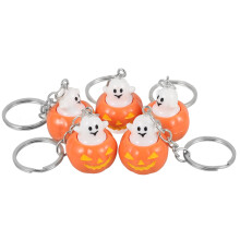 10Stk Resin Halloween Schlüsselring Orange Deko Anhänger