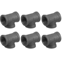 18Stk Industrielle Stahlfittings 3- Tee Verbinder Schwarz