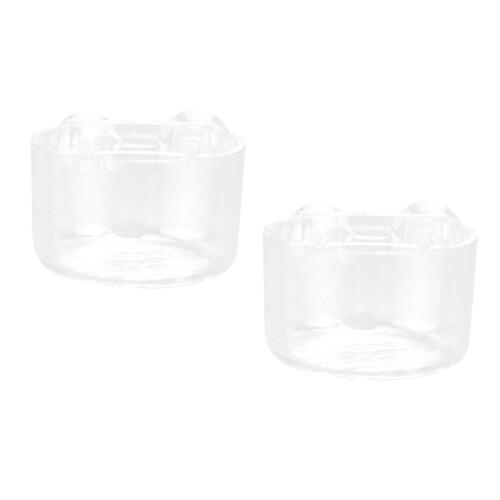 2Stk Transparenter Aquarium Futterbecher Aus Mit Saugnapf 2