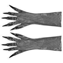 3Paare Schwarze Vollfingerhandschuhe Mit Horror-Krallen Für Halloween