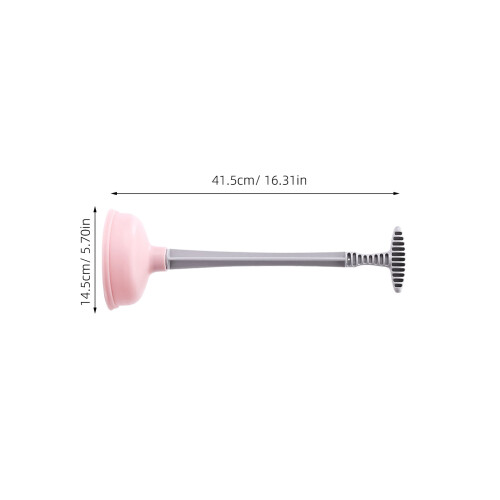 2Pcs Rubber Cup Plunger Pink Long Handle Strong Suction for Bathroom 2