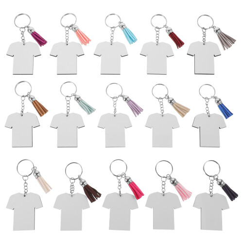 150Sets Assorted Color Mdf Sublimation Keychain Blanks for DIY Crafts 1