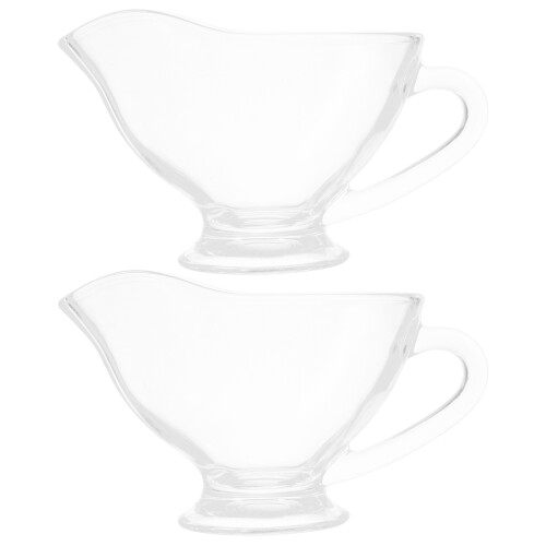 4Pcs Glass Sauce Jug with Handle Gravy Container for Serving